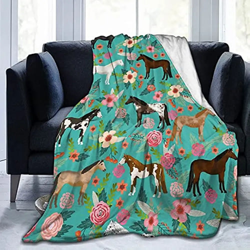 Horse Pattern Throw Blanket