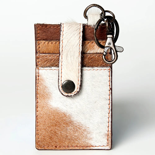Brown and White Hair on Hide Card Holder