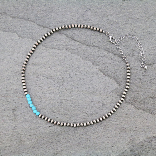 4mm Navajo Style Pearl Choker Necklace